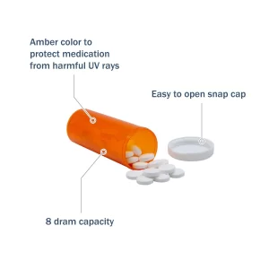 8 DR Snap Cap Vials - (500 Pcs)
