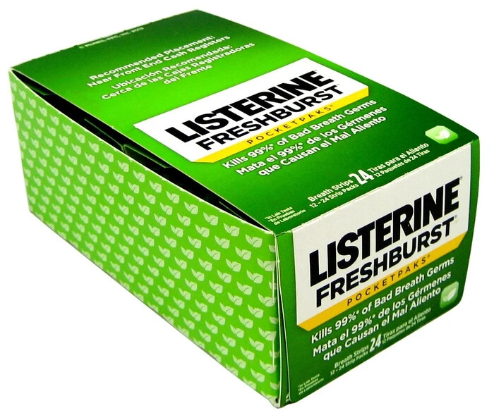 Listerine Pocket Packs Breath Strips - 24'S